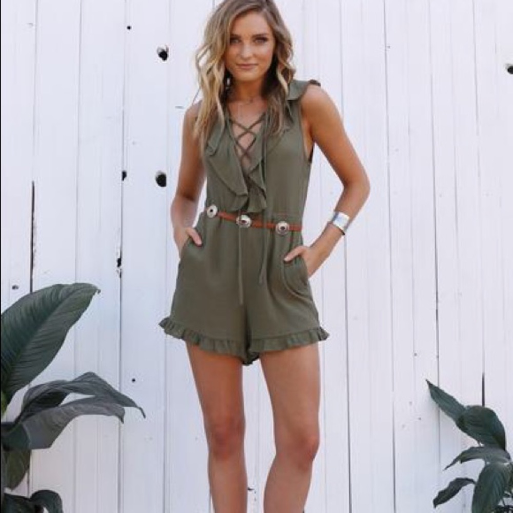 Lost in Lunar Khaki romper